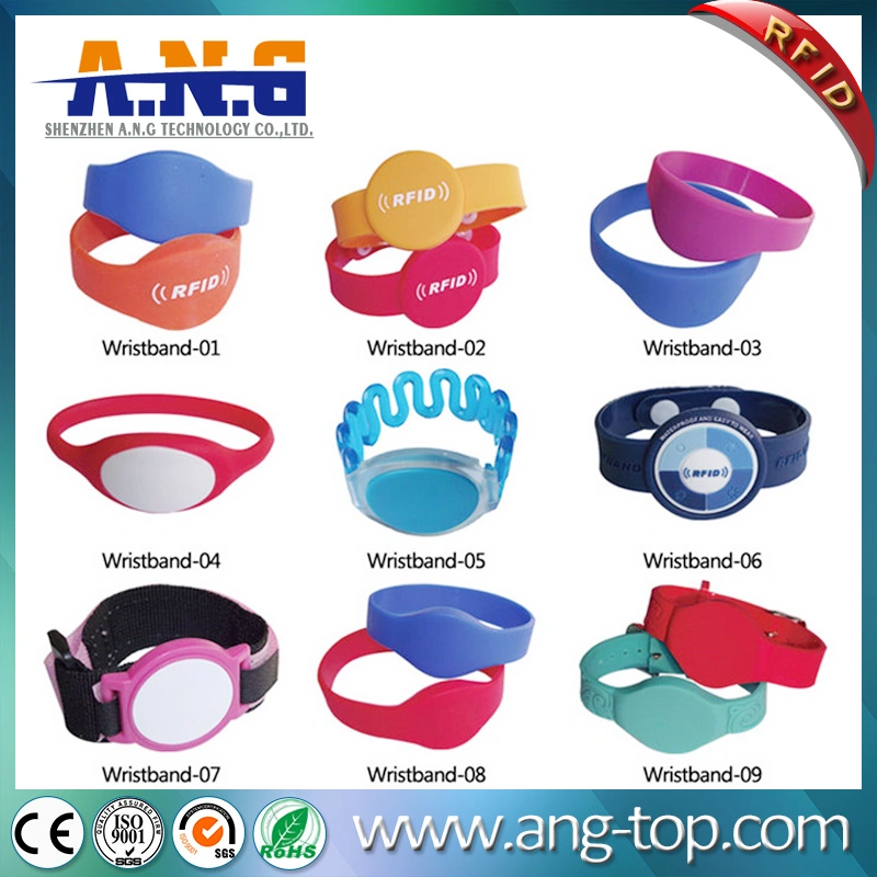 13.56MHz Hf RFID Silicone Wristband for Sauna Bath Center