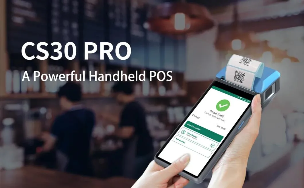 Super High Quality Hand Held All in One Smart Android POS Terminal with Bar-Code & Finger-Printer From Zhenda with Certifications