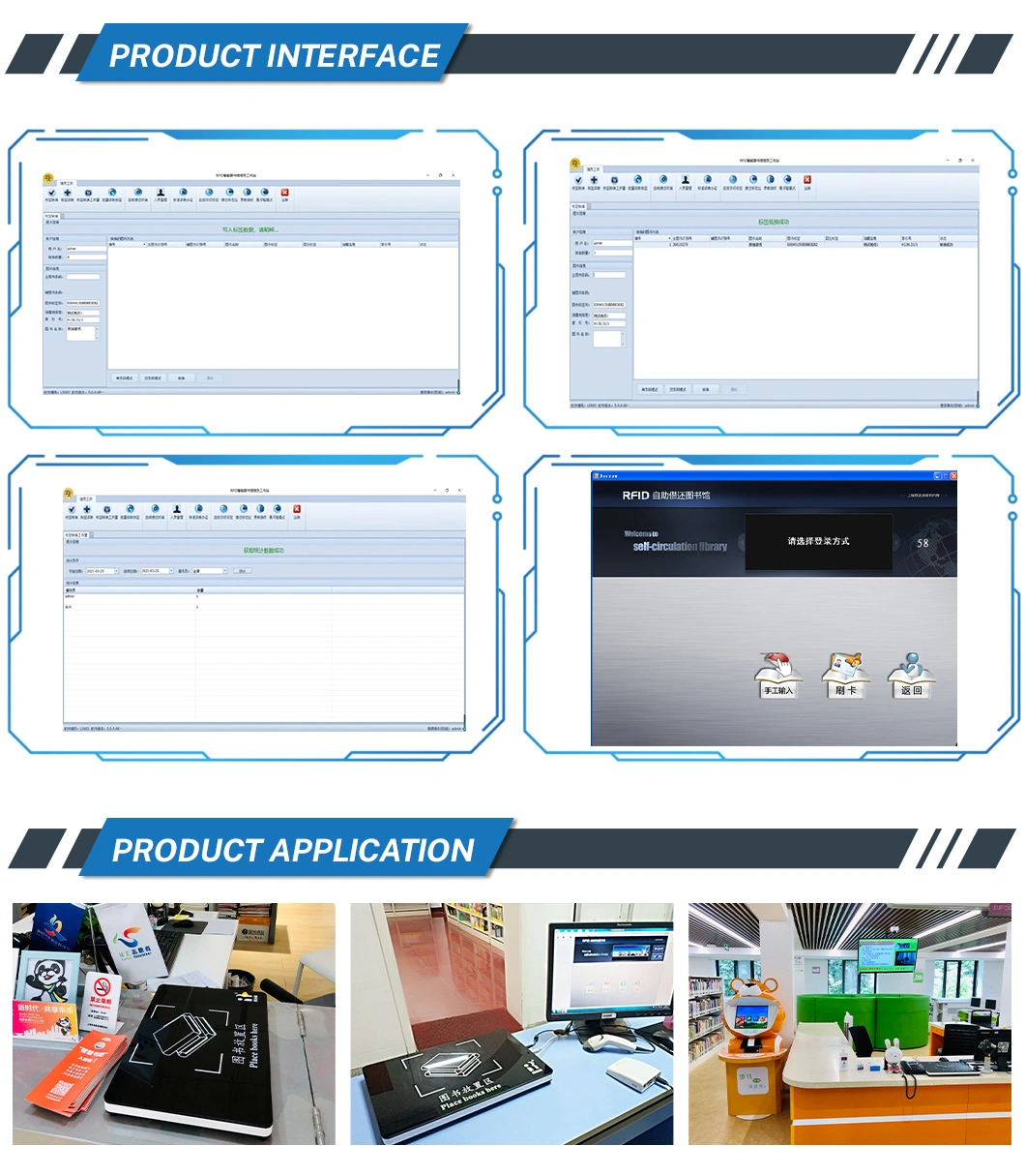 Hf High Frequence 13.56MHz Desktop Integrated RFID Reader 30 Cm for Library